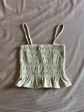 Women's Cream Smocked Ruffle Cami Top H & M